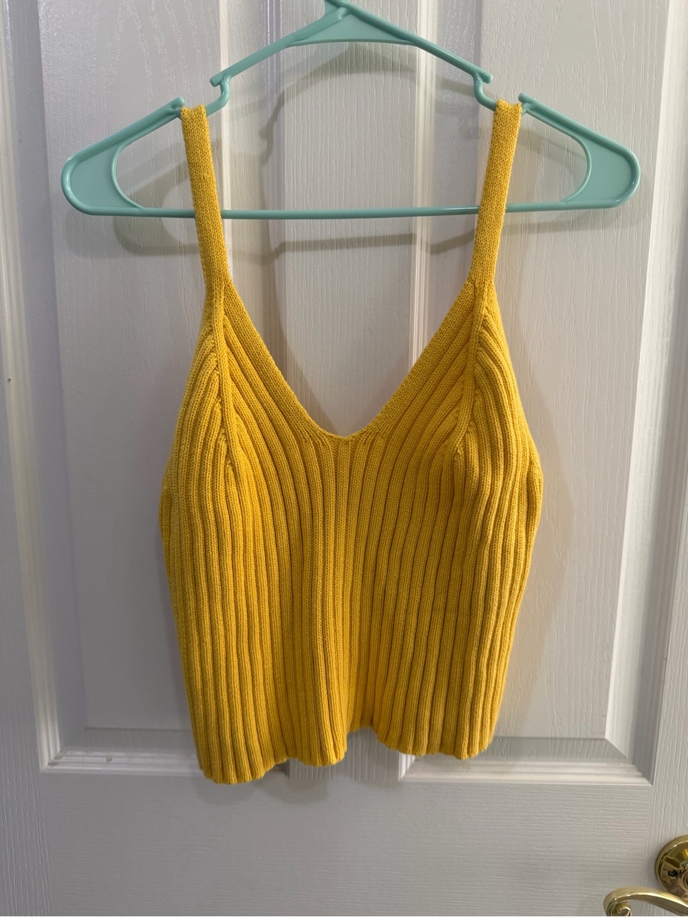 a new day Yellow Ribbed V-Neck Knit Cami